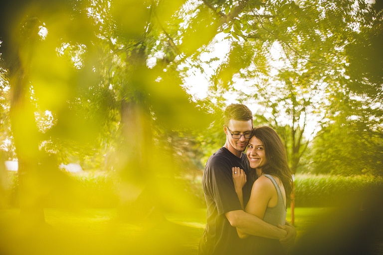 photo of couple in beautiful leaves in freeland