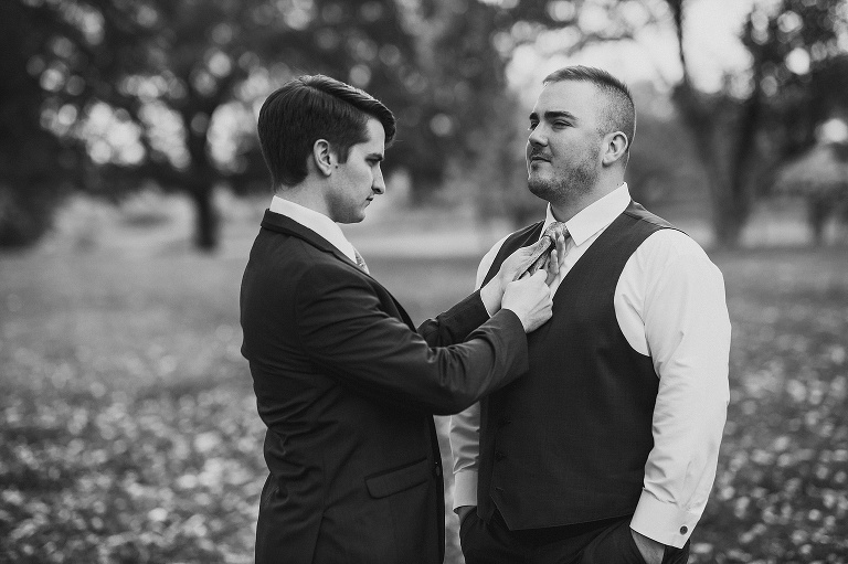 Groom getting ready.